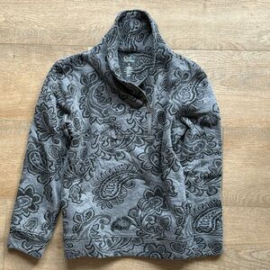 Croft & Barrow 1/4 Zip Floral Pullover Sweatshirt Size Petite L
